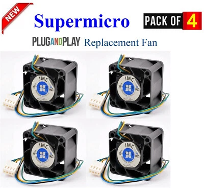4x Replacement Fans for Supermicro FAN-0100L4 40x28mm 4-Pin PWM Axial Fan - Image 1 of 4