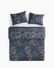 Wake In Cloud Gray Comforter Set Birds Floral Flower Leaves KING SIZE