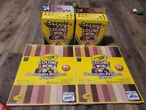 Crayola Colors of the World Markers 24 in box 2 Boxes 2 Premium Project Paper 48 - Picture 1 of 9