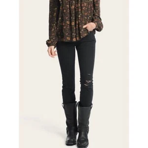 Frye Black Distressed Skinny Jeans NWT Size 24 - Picture 1 of 10