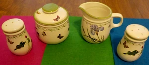 NM Set Studio Nova Sugar with Lid, Creamer, Salt & Pepper Shakers "Garden Bloom" - Picture 1 of 4