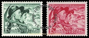 EBS Germany 1938 - Sudetenland Plebiscite Czechoslovakia - Michel 684-685 - Used - Picture 1 of 3
