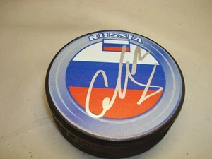 Nikolay Goldobin Signed Team Russia Hockey Puck Autographed 1A - Picture 1 of 2