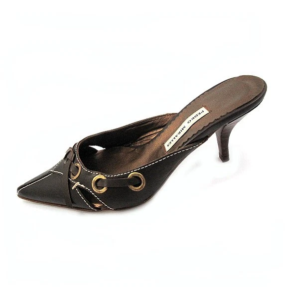 Pedro Miralles Clásico Dos Pulgadas Tacón Autocubierto Cuero Mula, EE. UU. Talla 10 Foto 1 de 1