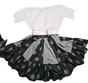 Square Dancing Outfit Costume Cosplay Black White Gray Folk Country Prairie - Picture 1 of 6