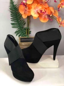 STUART WEITZMAN Suede Elastic Platform Very High Heels Ankle Booties Size 9M - Picture 1 of 7