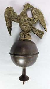 Ball and Eagle Brass Finial Clock Flag Pole Finial - Picture 1 of 6
