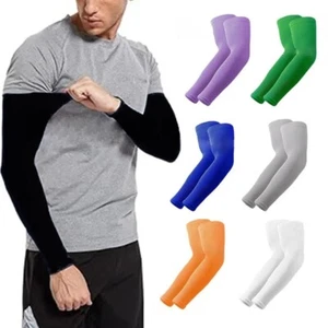 UPF 50 Cooling Arm Sleeves Sun Protection Compression Arm Sleeves for Men Women - Picture 1 of 21