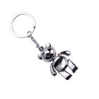 Porte-clés ours en métal mignon porte-clés ours cool porte-clés voiture charme cadeau (argent)