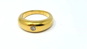 Rebecca Yellow Gold Ring with 1 Set Stone Diameter 19 - Picture 1 of 2