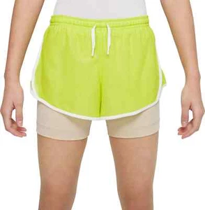 NIKE Atomic Green DRI-FIT TEMPO 2-IN-1 TRAINING/RUNNING SHORTS BIG KIDS/GIRLS M - Picture 1 of 6