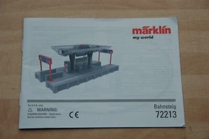 Märklin H0  My World  Beschreibung für Bahnsteig 72213  Top Zustand - Picture 1 of 1