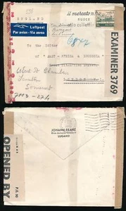 SUIZA SEGUNDA GUERRA MUNDIAL DOBLE CENSURADA GB + 3ER REICH... SOBRE IMPRESO FRANZ - Imagen 1 de 3