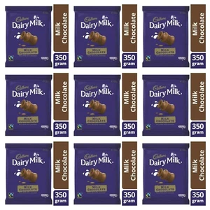 Cadbury Dairy Milk Chocolate Large Block 350g X 9 - Picture 1 of 6