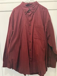 Orvis Men's Button-Down Shirt Red Solid Luxury Flannel Size XL 100% Cotton - Picture 1 of 4