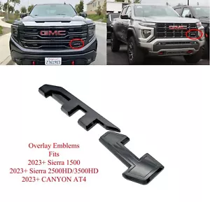 Front Grill Gloss Black AT4 OVERLAY Emblem 2023+ Sierra 1500 25003500 Canyon - Bild 1 von 3