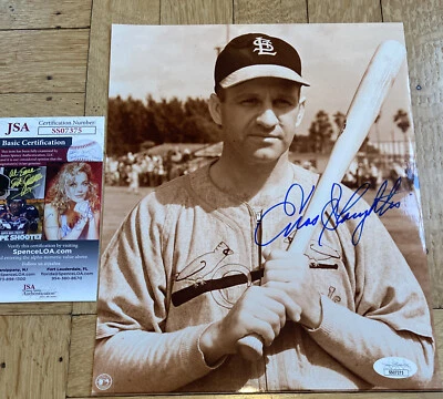Enos Slaughter Auto Autograph 8x10 Signed Photo JSA COA - Image 1 of 3