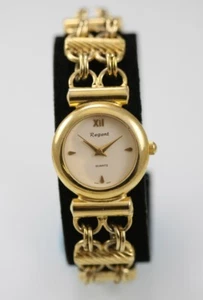Regent Watch Women Stainless Steel Gold Battery Water Resistant Beige Quartz - Picture 1 of 6