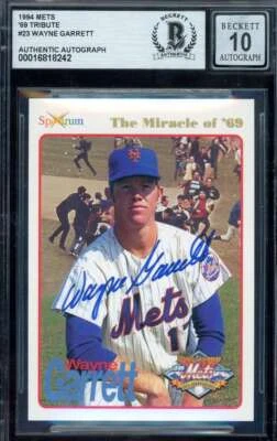 Wayne Garrett Gem Mint 10 Beckett BAS Signed 1994 Spectrum 1969 Mets Autograph - Image 1 of 2