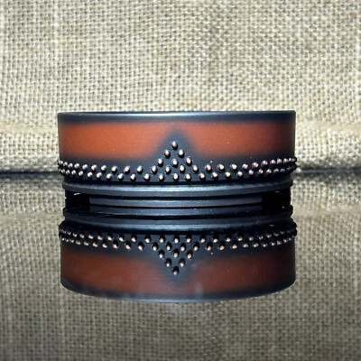 Bonsai tree pot, handmade sculpture, Ceramic, Hand-engraved buttons size 4"x1.2" - Image 1 of 4