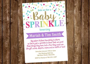 Baby Sprinkle Invitation, Sprinkles, Girl, Baby Girl, Invitation, Baby Shower - Picture 1 of 1