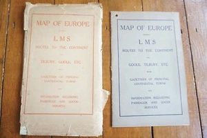 c1930 LMS Europe Railway Map Routes to the Continent Tilbury Goole - Picture 1 of 10