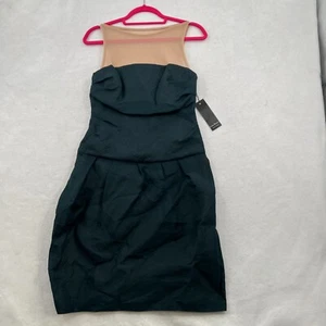 NWT Lida Baday Women's Shear Sleeves Blue Mini Tucked Dress Size 8 - Picture 1 of 8