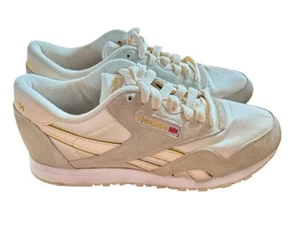 REEBOK Classic Nylon White Gold Chalk Sneaker M49027 US Size 6 Urban Outfitters - Picture 1 of 9