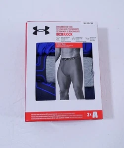 Herren Under Armour Boxerjock 3er Pack Blau Größe 3XL Performance Tech 9"/23cm - Bild 1 von 5