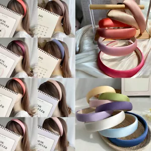 Diadema de aro de esponja de satén ancha para mujeres diadema para el cabello accesorios para el cabello ➳ - Imagen 1 de 24