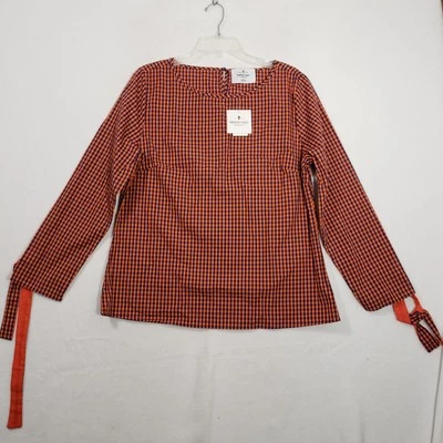 Emerson Street Clothing Cassie Top Women's Large Blue/Navy Gingham UVA Auburn - Image 1 of 4