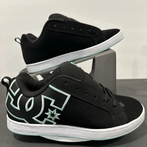 Scarpe Dc Teal 9 donna corte graffisso skateboard Y2K nero e verde acqua stringate - Foto 1 di 17