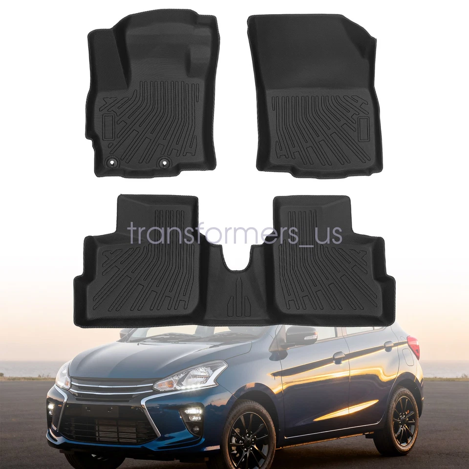 Alfombrillas TPE delanteras y segunda fila forros para Mitsubishi Mirage Hatchback 2014-2020 Foto 1 de 4