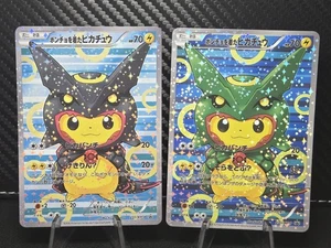 Pikach Rayquaza & SHINY RAYQUAZA Cosplay niedliche Doujin ACG HOLO Karte - Brandneu - Bild 1 von 6