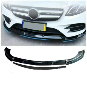 Glanz Schwarz Front Splitter Lippe für Mercedes E Klasse W213 C238 AMG E63 Look (2016 - Bild 1 von 3