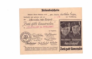 Reichswehr Spass Urlaubsschein UFA Palast Pfalzbau Ludwigshafen -Zwei gute Kamer - Bild 1 von 2