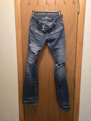 Calça jeans skinny tamanho 5 quase famosa elástica desgastada confortável - Imagem 1 de 4