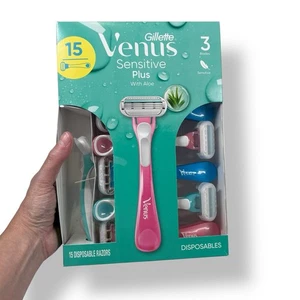 Navaja desechable Gillette Venus Sensitive Plus 14 unidades/3 hojas cada una nueva - Imagen 1 de 4