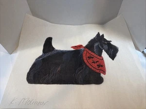 Lona de costura pintada a mano - Almohada o marco de malla de 14 quilates para perro Terrier escocés - Imagen 1 de 3