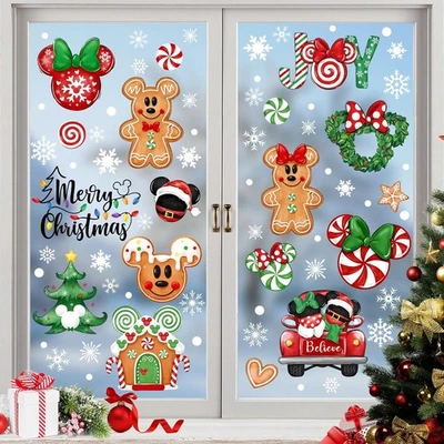 Adhesivos para ventanas de Navidad decoración Feliz Navidad ratón decoración de ventanas Foto 1 de 4