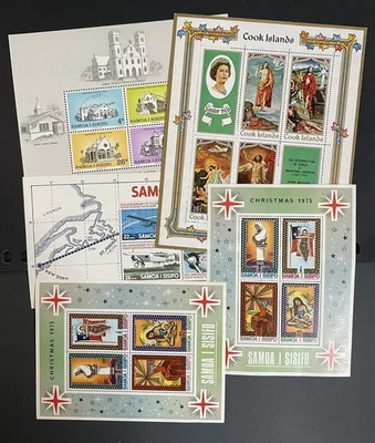 Samoa Islas Cook 1970 Lote de 5 S/S Iglesias Navidad Aviones de Aviación MNH Foto 1 de 4