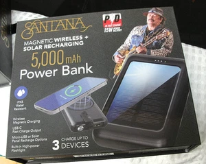 Santana Magnetic Wireless & Solar Recharging Power Bank WATER RESISANT NIB - Photo 1 sur 9