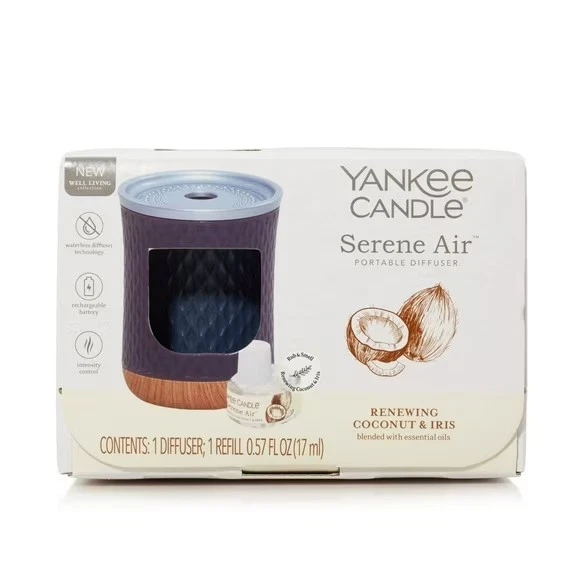 Difusor portátil Yankee Candle Serene Air renovador coco e iris Foto 1 de 1