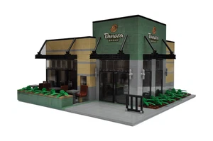 Sandwich and Bakery Restaurant Creator Modular City Custom Built Brick Model MOC - Picture 1 of 5