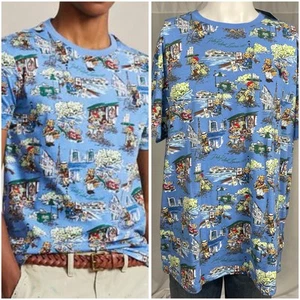 Polo Ralph Lauren Bear T-Shirt 3XT Classic Fit Blue Muti Color Brand New Cotton - Picture 1 of 6