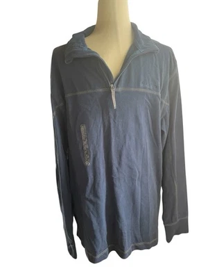 Moletom Timberland 1/4 zíper azul marinho algodão masculino jaqueta pulôver grande novo - Imagem 1 de 4