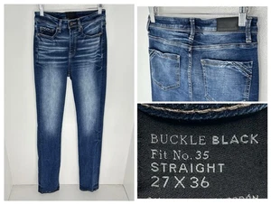 BUCKLE BLACK Fit No. 35 Straight Leg Hi-Rise Jeans Womens 27x36 Stretch Office - Picture 1 of 15