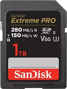 SanDisk Extreme Pro SDXC SDSDXEP 1TB 280MB/s V60 U3 C10 UHS-II SD Memory Card - Picture 1 of 1