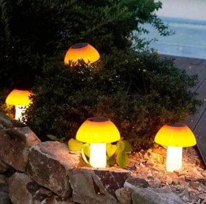CUTE Mushroom Solar Light + Waterproof | Ground Garden Path Landscape Yard Lawn - Picture 1 of 5