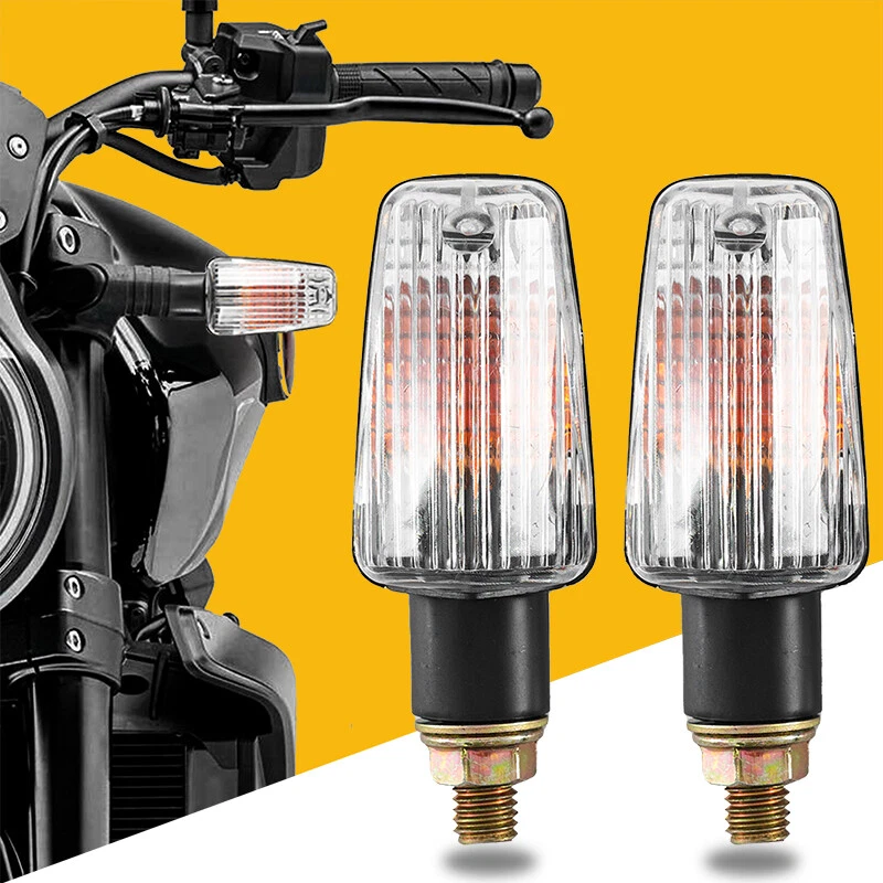 Mini Motorcycle LED Turn Signals Blinker Light Indicator Amber Lamp Clear Lens — 第 1/4 张图片